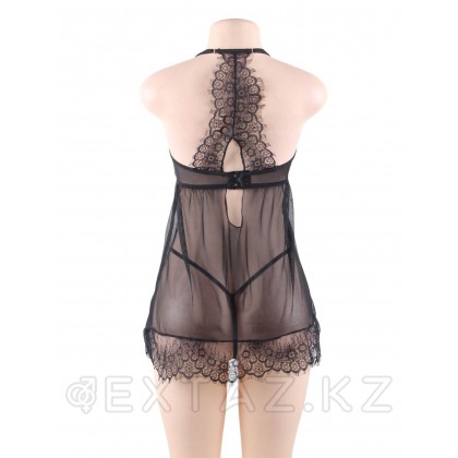 Обворожительный бэби-долл + стринги (черный; размер 3XL-4XL) от sex shop Extaz фото 2