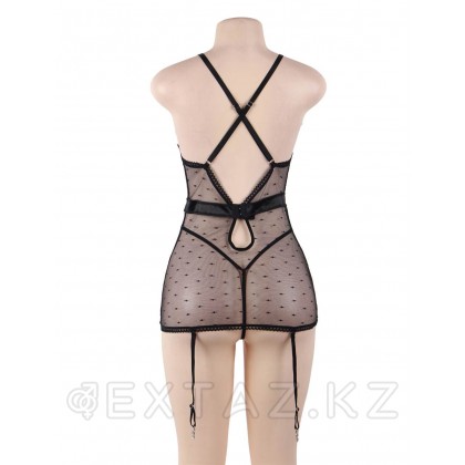 Гартер мен жіптері бар сексуалды қара іш киім (өлшемі 3XL-4XL) от sex shop Extaz фото 3