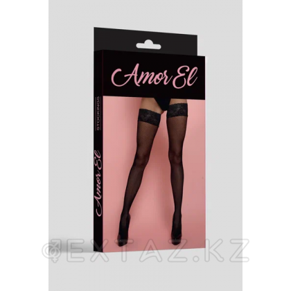 Чулки в мелкую сетку Rosa roja S/L черные от sex shop Extaz фото 2