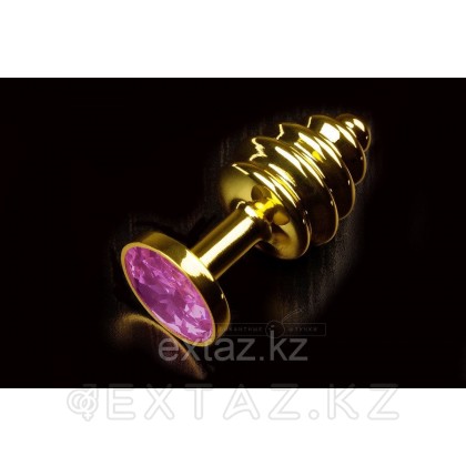 Маленькая витая пробка с кристаллом, золотистая от sex shop Extaz