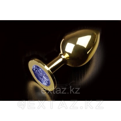 Золотистая анальная пробка с кристаллом, большая от sex shop Extaz
