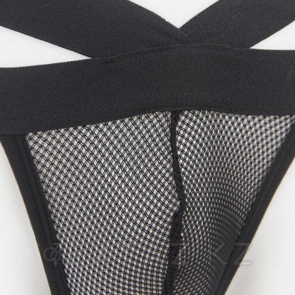 Сетчатые мужские стринги Strappy (L) черные - extaz.kz фото 8 Strappy (L) Қара торлы ерлер жіптері от sex shop Extaz фото 8