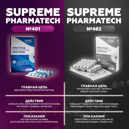 Prostend капсулалары Supreme PHARMATECH n401 30 дана от sex shop Extaz фото 6