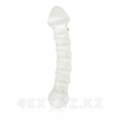 Рельефный стеклянный стимулятор, прозрачный  от sex shop Extaz