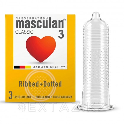 Masculan Ribbed + Dotted № 3 Презерватив (сақиналар мен безеулермен) от sex shop Extaz