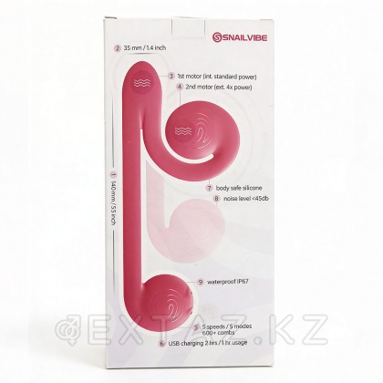 Snail vibe Қос ынталандыру діріл массажы қызғылт от sex shop Extaz фото 3