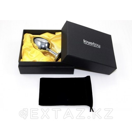 Серебряная пробка с кристаллом (голубой) от sex shop Extaz фото 3