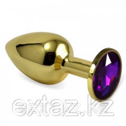 Золотая пробка с кристаллом(фиолетовый) от sex shop Extaz