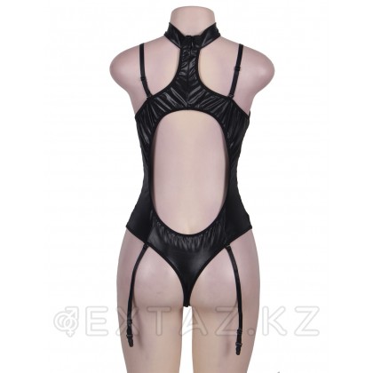 Ohyeah Black vinyl шұлық бажиктері бар винил денесі, XS-S от sex shop Extaz фото 6
