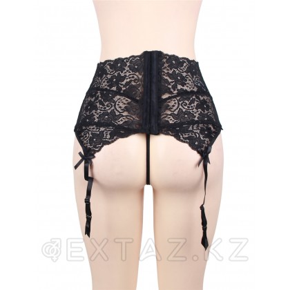 Black Sexy Lace биік шұлық белбеуі (3XL) от sex shop Extaz фото 4