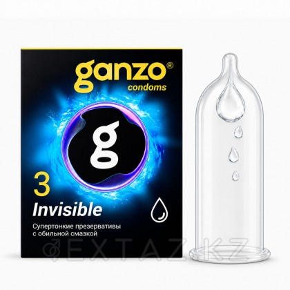 Ganzo Invisible презервативтері, тегіс, өте жұқа, қосымша маймен, 3 дана от sex shop Extaz