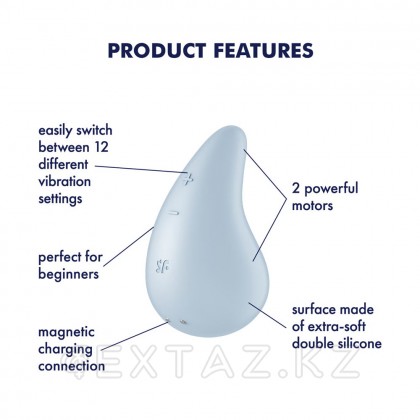 Satisfyer Dew Drop көк клиторальды шағын вибратор от sex shop Extaz фото 3