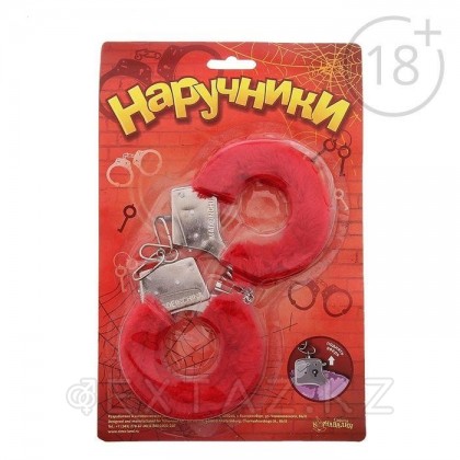 Наручники меховые красные от sex shop Extaz