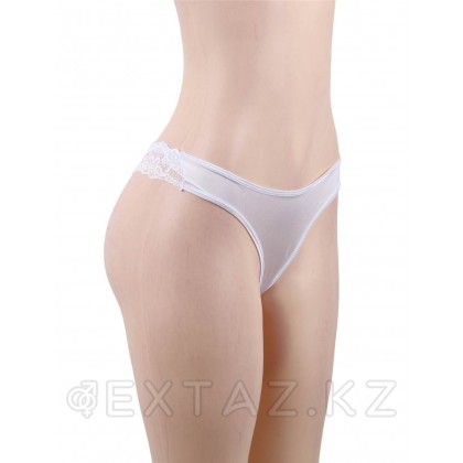 Трусики-танга женские с цветочным принтом белые (XL-2XL) от sex shop Extaz фото 5