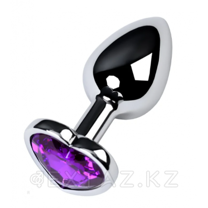 Металлический анальный плаг с кристаллом, фиолетовый от sex shop Extaz фото 2