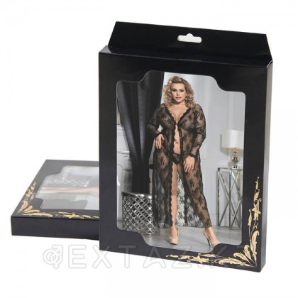 Прозрачный халат с цветочным принтом (размер M-L) от sex shop Extaz фото 5