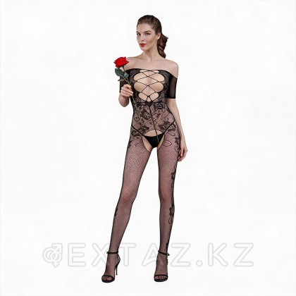 Moonlight ұсынған раушан басылған дене торы №10 модель қара от sex shop Extaz