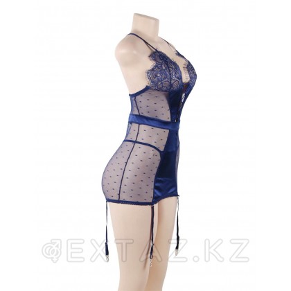 Гартер мен жіптері бар сексуалды көк іш киім (өлшемі 3XL-4XL) от sex shop Extaz фото 2