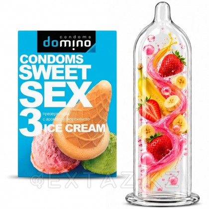 Domino SWEET SEX ice CREAM презервативтері 3 дана (ауызша) от sex shop Extaz