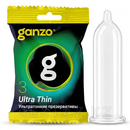 Презервативтер ультра жұқа Ganzo Ultra Thin, пакетте 3 дана. от sex shop Extaz