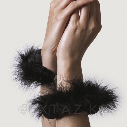 Adrien Lastic қара қауырсынды металл кісендер от sex shop Extaz фото 2