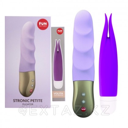 Жинақ: Пульсатор + вибратор Fun factory CLIT Kit PETITE күлгін от sex shop Extaz