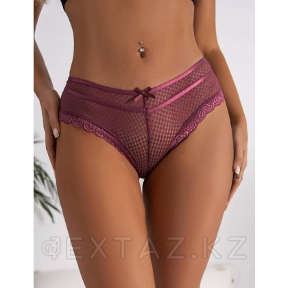 Танга ханымдарының Бургундия трусикасы (өлшемі 3XL-4XL) от sex shop Extaz фото 2
