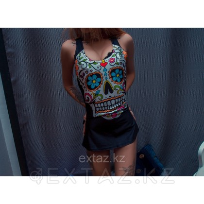 Майка с черепом олдскул от sex shop Extaz