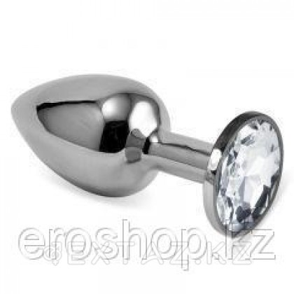 Серебряная пробка с кристаллом - белый от sex shop Extaz