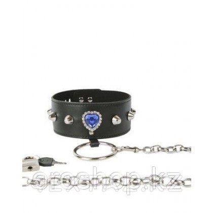   Дизайнерский Ошейник с Поводком, Черный от sex shop Extaz