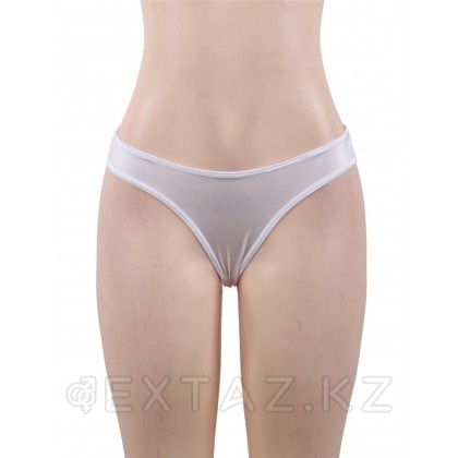 Трусики-танга женские с цветочным принтом белые (XL-2XL) от sex shop Extaz фото 4