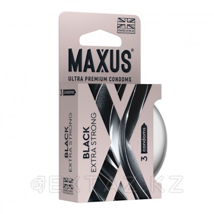 MAXUS Extra Strong презервативтері, қалыңдатылған, қара, 3 дана от sex shop Extaz фото 3