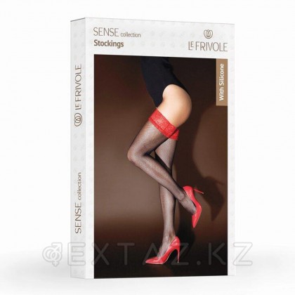 Силикондағы қызыл шілтерлі резеңке шұлықтар (Sense) (S / M) от sex shop Extaz фото 4