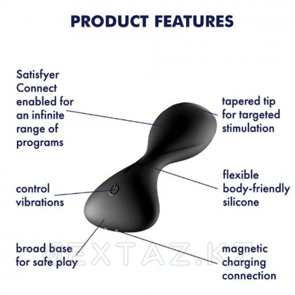Анальный вибратор Satisfyer Trendsetter черный (Connect App) - extaz.kz фото 4 Анальный вибратор Satisfyer trendsetter қара (Connect App) от sex shop Extaz фото 4