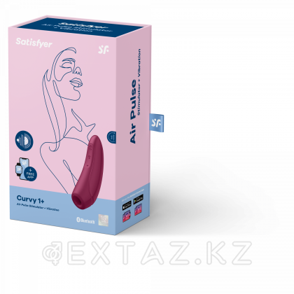 Satisfyer curvy 1 + вакуумдық клиторлық стимулятор (қою қызыл) от sex shop Extaz фото 4