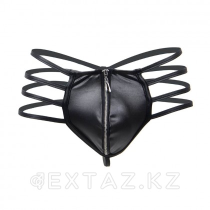 Ohyeah Zipper Black былғары ерлер жіптері, найзағай, L от sex shop Extaz фото 4
