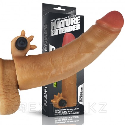 Nature Extender Brown дірілдеткіші бар пениса саптамасы (19 см) от sex shop Extaz фото 4