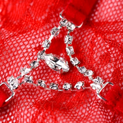 Джоли Лаура ринстондары бар Трусики, қызыл, ОС от sex shop Extaz фото 4