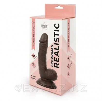 Реалистичный фаллоимитатор (14 * 3,7) коричневый от sex shop Extaz фото 5