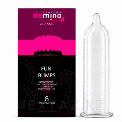 Domino classic Fun bumps презервативтері, нүктелі беті бар, 6 дана от sex shop Extaz