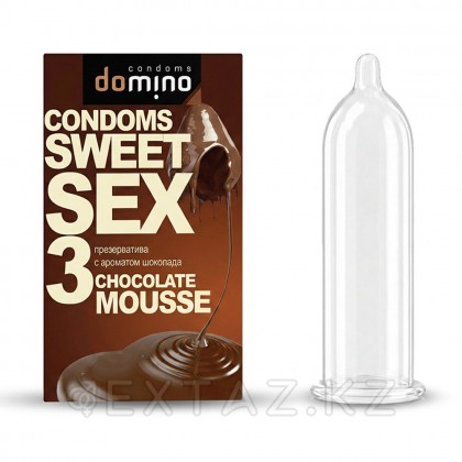 Domino SWEET SEX Chocolate MOUSSE презервативтері 3 дана (ауызша) от sex shop Extaz