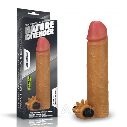 Nature Extender Brown дірілдеткіші бар пениса саптамасы (19 см) от sex shop Extaz