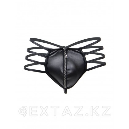 Ohyeah Zipper Black былғары ерлер жіптері, найзағай, L от sex shop Extaz фото 4