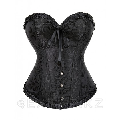 Черный корсет с цветочным принтом (L) от sex shop Extaz фото 7