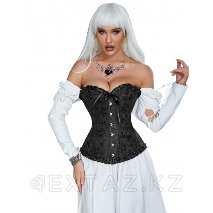 Черный корсет с цветочным принтом (L) от sex shop Extaz