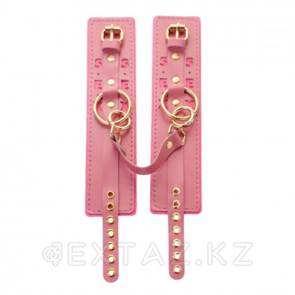 Секс, киіз, алтын деген жазуы бар қызғылт бұғаулар от sex shop Extaz фото 3