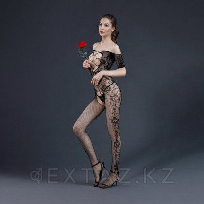 Moonlight ұсынған раушан басылған дене торы №10 модель қара от sex shop Extaz фото 4