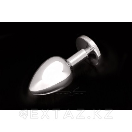 Маленькая серебристая анальная пробка с кристаллом - 7 см от sex shop Extaz фото 2