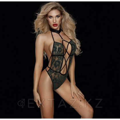 Зеленый полупрозрачный тедди с чокером от sex shop Extaz фото 2