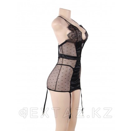 Гартер мен жіптері бар сексуалды қара іш киім (өлшемі 3XL-4XL) от sex shop Extaz фото 4